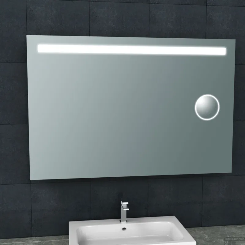 Actieprijs Spiegel Wiesbaden Tigris met LED Verlichting En Scheerspiegel 120x80cm