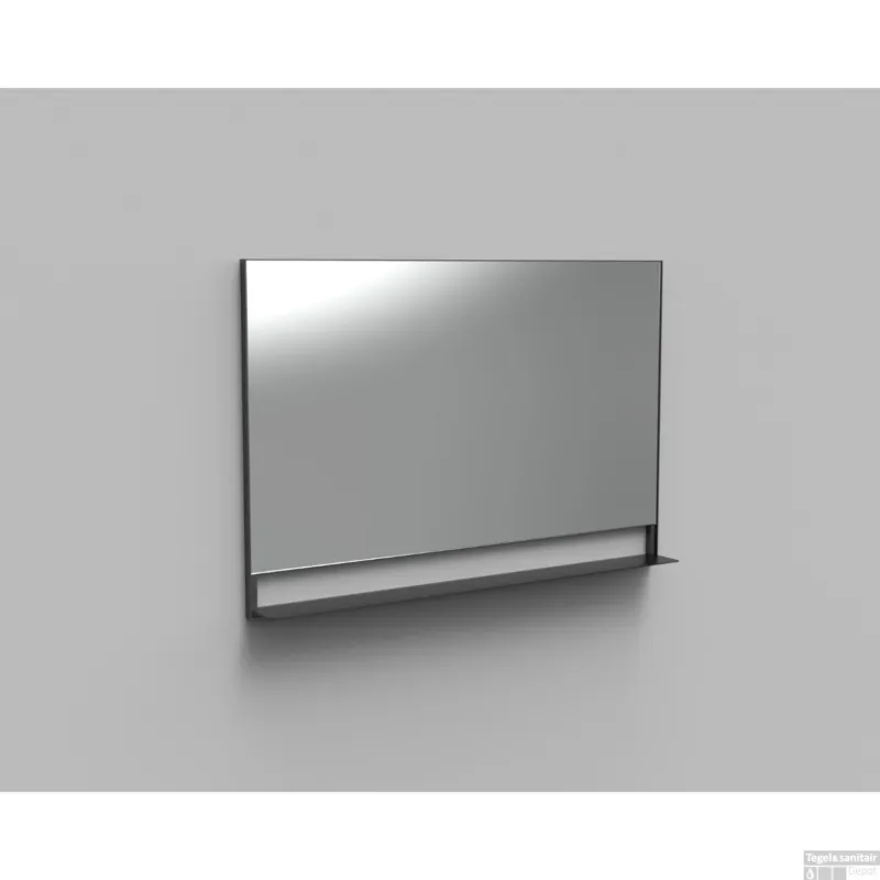 Nieuw Badkamerspiegel met Planchet Arcqua Reflect 120x80 cm Mat Zwart
