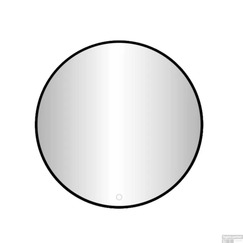 Laatste Versie Badkamerspiegel Best Design Venetie Nero LED Verlichting 80x80 cm Rond Mat Zwart
