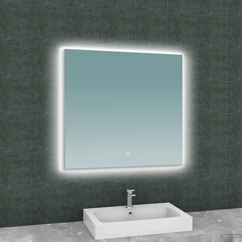 Badkamerspiegel BWS Luc Vierkant Inclusief LED Verlichting Backlight 80 cm Direct Verzonden