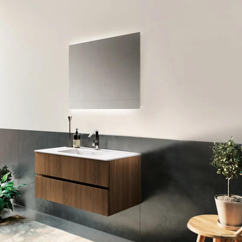 Badkamerspiegel Xenz Garda 80x70cm met Ledverlichting Boven- en Onderzijde en Spiegelverwarming Hete Deal