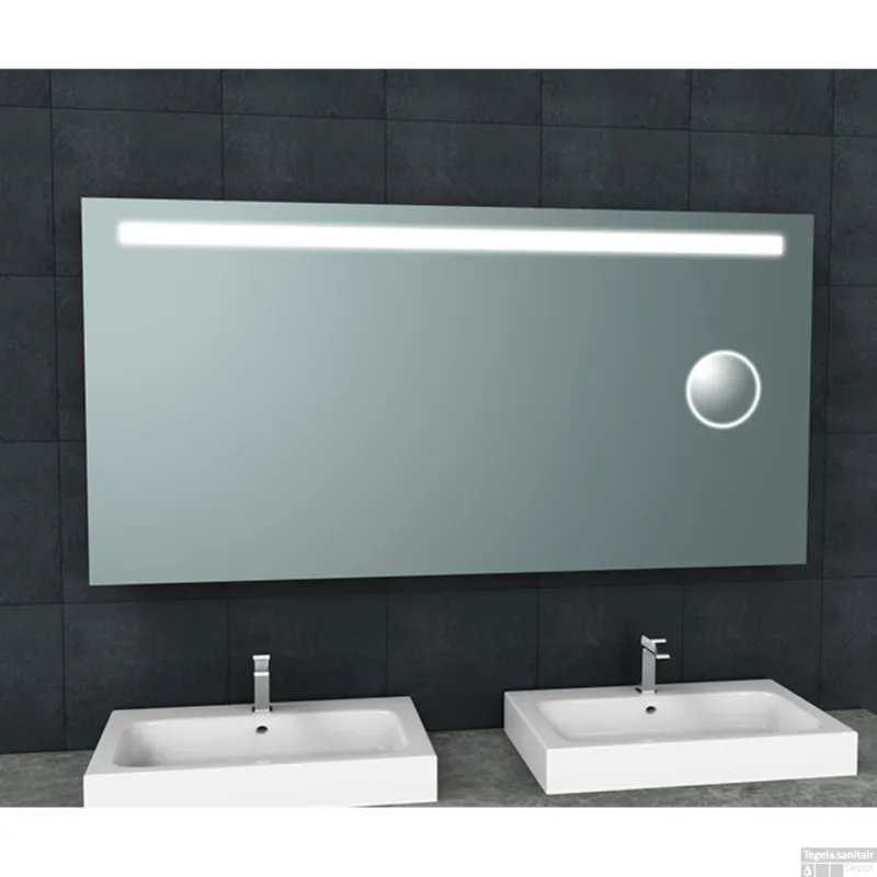 Badkamerspiegel BWS Mire Rechthoek Inclusief LED Verlichting + Scheerspiegel 160 cm Nu Kopen