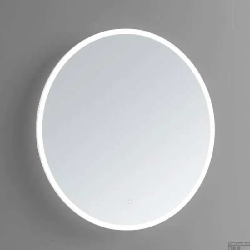 Badkamerspiegel Sanilux Rond Met Spiegelverwarming LED Verlichting Dimbaar 80x3 cm Flitsaanbieding