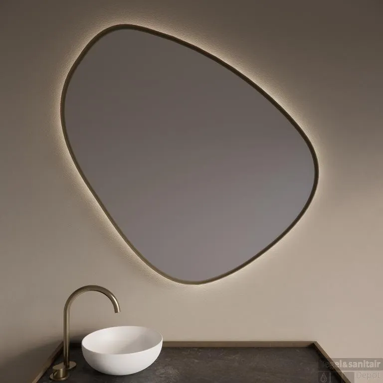 Favoriet Spiegel Gliss Design Fenix met Indirecte LED Verlichting en Verwarming 60cm Mat Goud