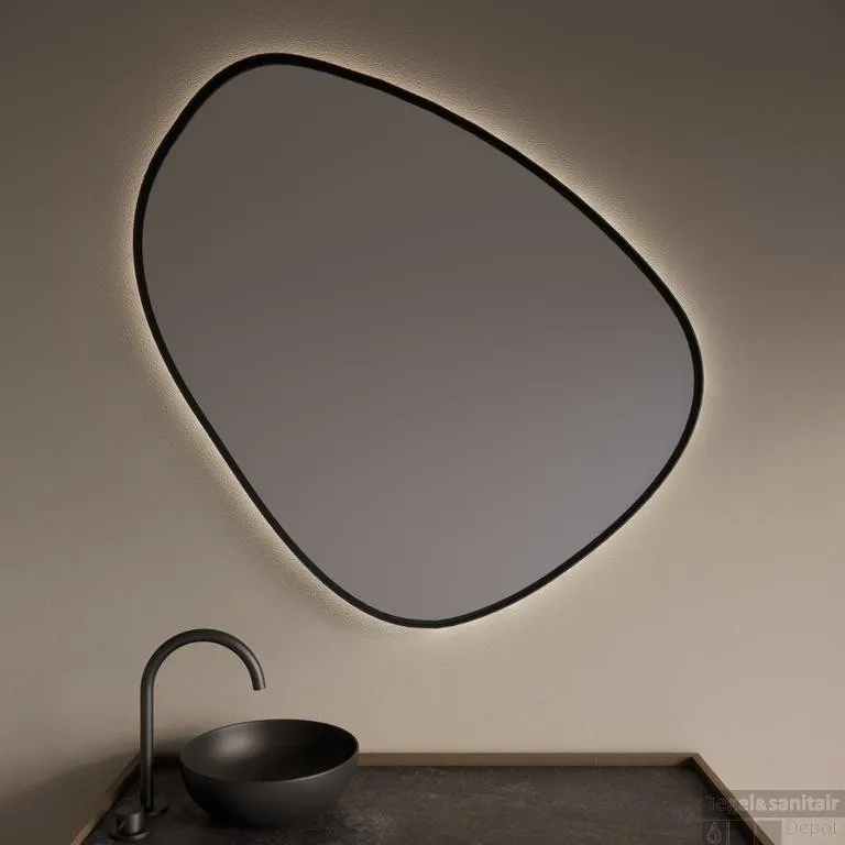Dagaanbieding Spiegel Gliss Design Fenix met Indirecte LED Verlichting en Verwarming 60cm Mat Zwart