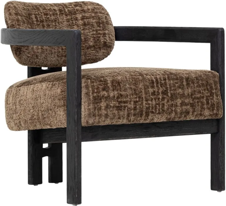 Must Living Kelly fauteuil-Zwart - Luxor Hazelnut Gereduceerde Prijs