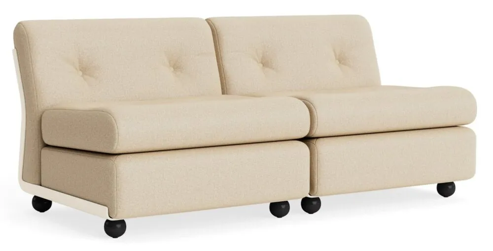 Snelle Levering HAY Amanta 2-zits bank - Cream Beige onderstel-Hallingdal 220