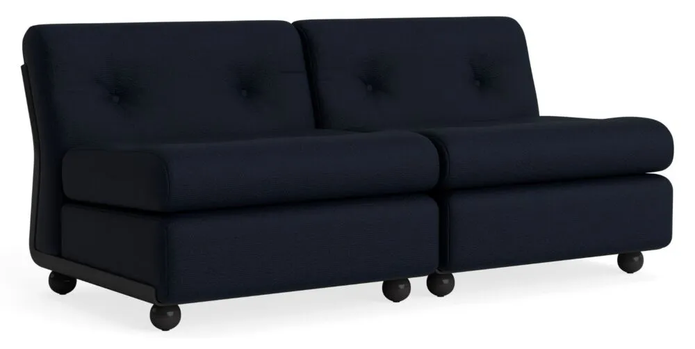 HAY Amanta 2-zits bank - Anthracite onderstel-Maglia - Blue Lage Prijs