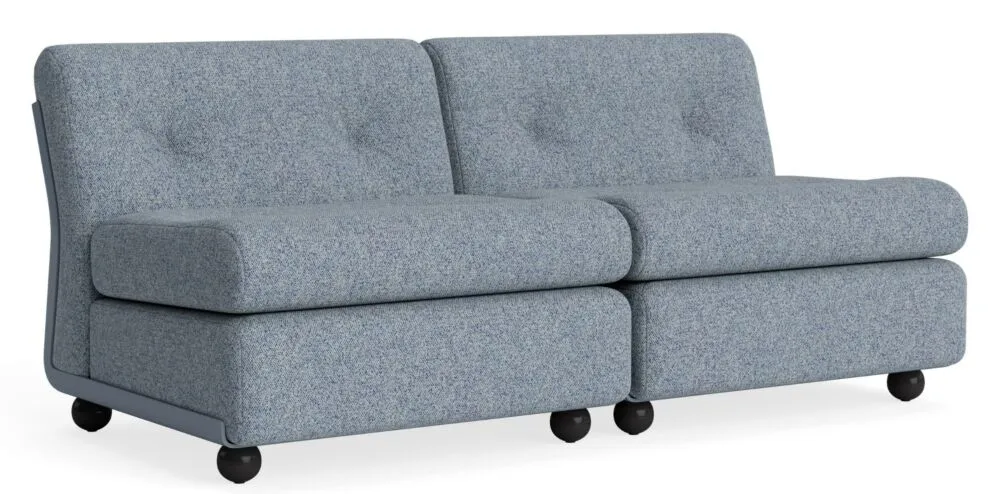HAY Amanta 2-zits bank - Frost Blue onderstel-Vanir - 733 Laatste Versie