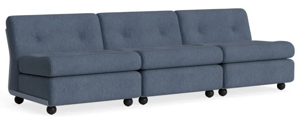 Flitsaanbieding HAY Amanta 3-zits bank - Frost Blue onderstel-Turf - Blue Grey