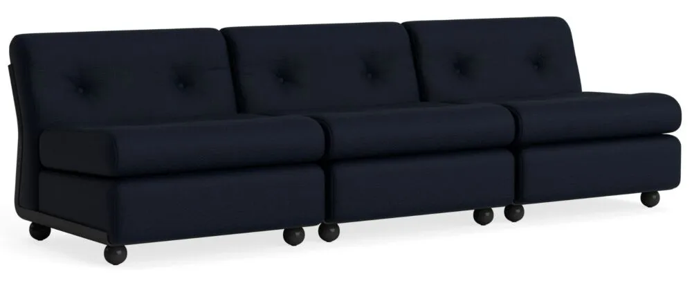 Tijdelijk Beschikbaar HAY Amanta 3-zits bank - Anthracite onderstel-Maglia - Blue