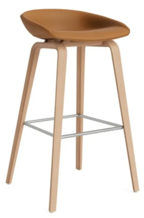 Gecertificeerd HAY AAS 33 eiken onderstel barkruk-Sense Cognac-Zithoogte 75 cm
