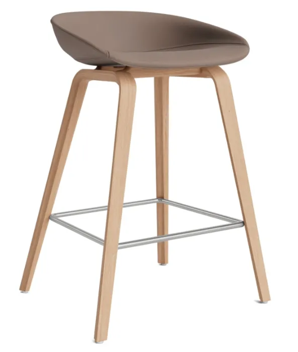 Merkproduct HAY AAS 33 eiken onderstel barkruk-Sense Nougat-Zithoogte 65 cm