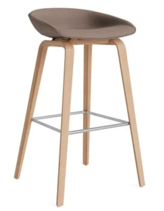 Gereduceerde Prijs HAY AAS 33 eiken onderstel barkruk-Sense Nougat-Zithoogte 75 cm