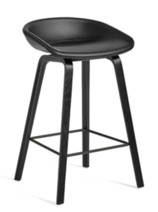 Dagaanbieding HAY AAS 33 zwart gebeitst onderstel barkruk-Sierra leer SI1001-Zithoogte 65 cm