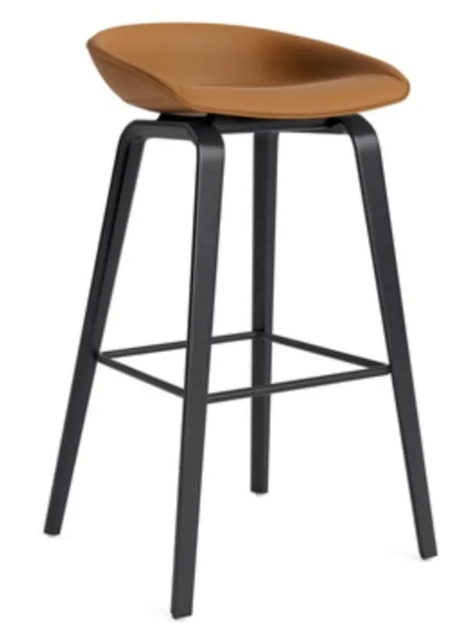 Meest Verkocht HAY AAS 33 zwart gebeitst onderstel barkruk-Sense Cognac-Zithoogte 75 cm