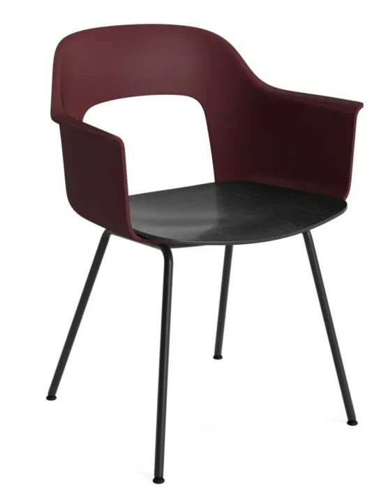 HAY Layout 212 armstoel-Bordeaux-Black Oak Merkproduct