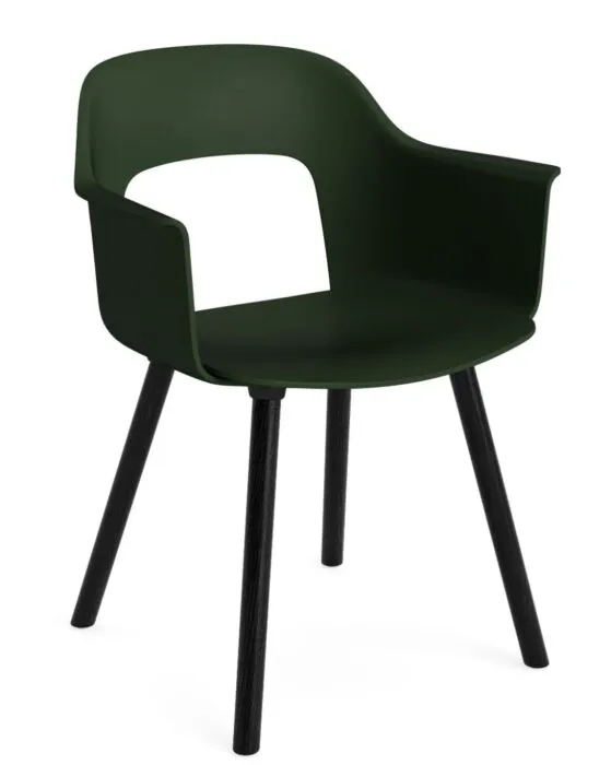 Gereduceerde Prijs HAY Layout 221 armstoel-Bottle Green-Black Oak