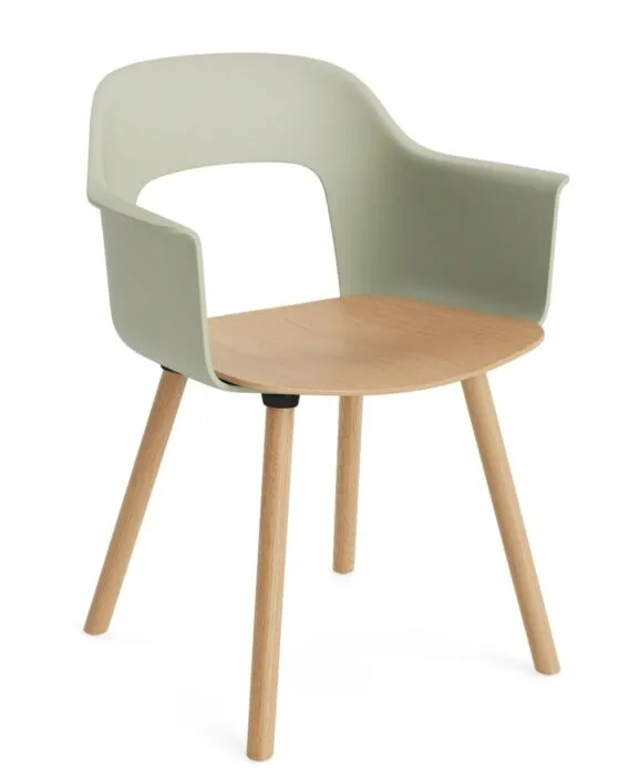 Laatste Versie HAY Layout 222 armstoel-Pastel green-Oak