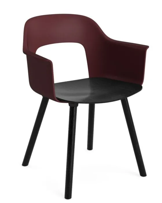 Betrouwbaar HAY Layout 222 armstoel-Bordeaux-Black Oak