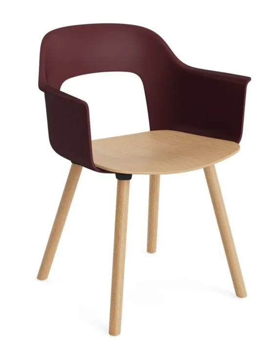 HAY Layout 222 armstoel-Bordeaux-Oak Gratis Retour