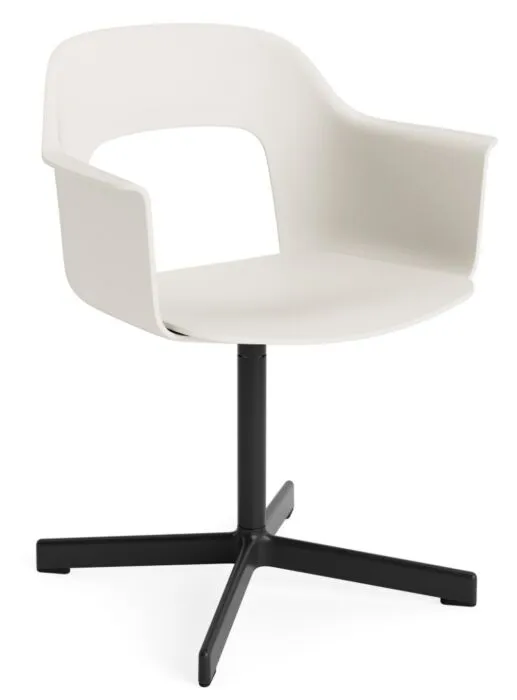 Laatste Versie HAY Layout 231 armstoel-Cream White-Black Powder Coated Aluminium