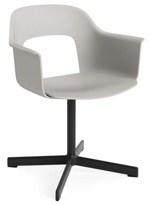 Laatste Versie HAY Layout 231 armstoel-Sky Grey-Black Powder Coated Aluminium