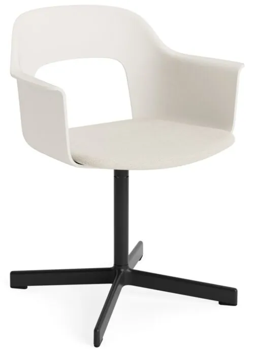Exclusieve Aanbieding HAY Layout 233 armstoel - Zwart onderstel-Cream White / Mode 011