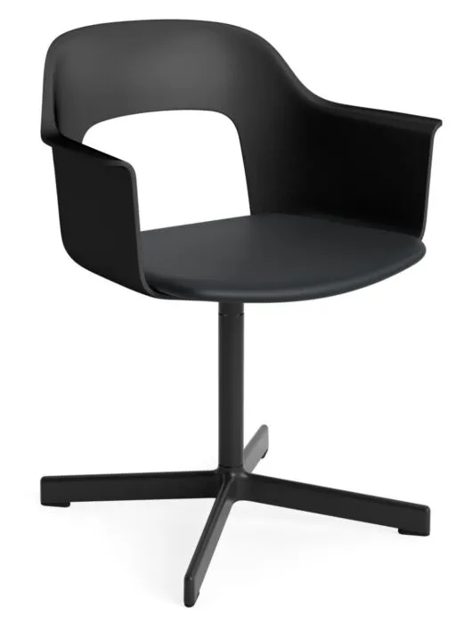 Lage Prijs HAY Layout 233 armstoel - Zwart onderstel-Black / Grano Black