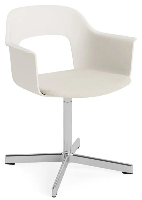 Lage Kosten HAY Layout 233 armstoel - aluminium onderstel-Cream White / Mode 011