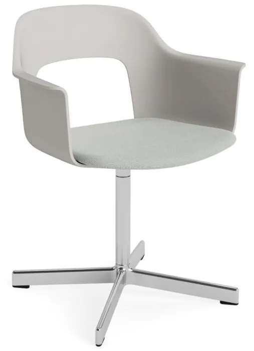 HAY Layout 233 armstoel - aluminium onderstel-Sky Grey / Naveli 113 Uitverkoop