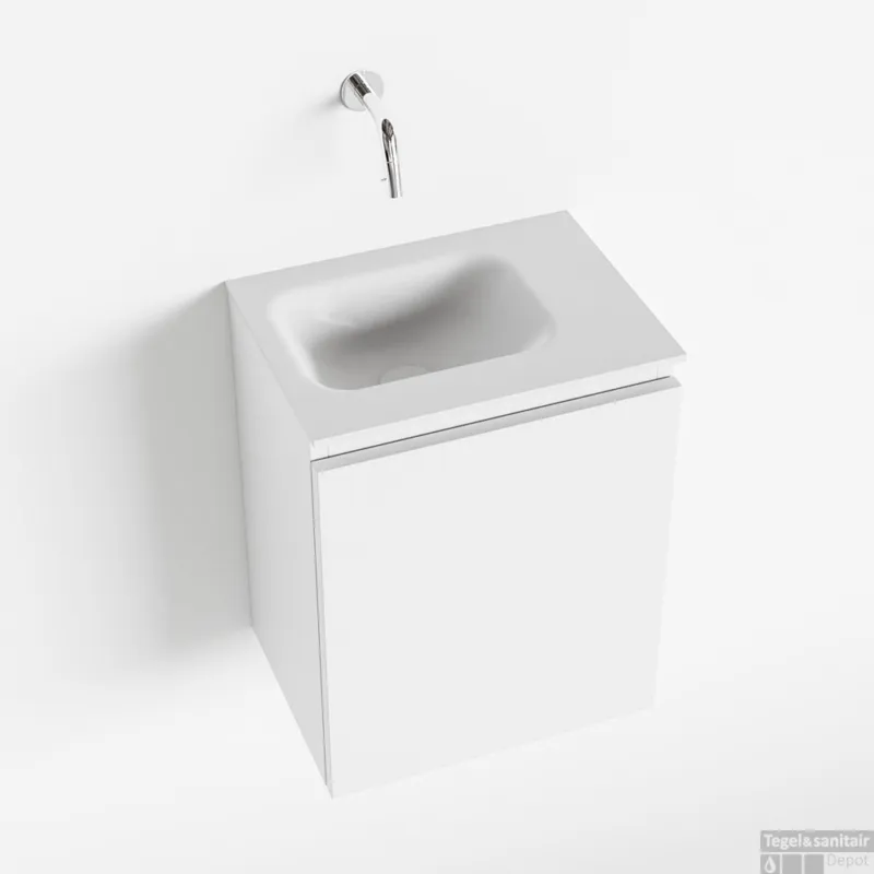 MONDIAZ OLAN 40cm toiletmeubel talc. LEX wastafel talc links geen kraangat Fabrieksprijs