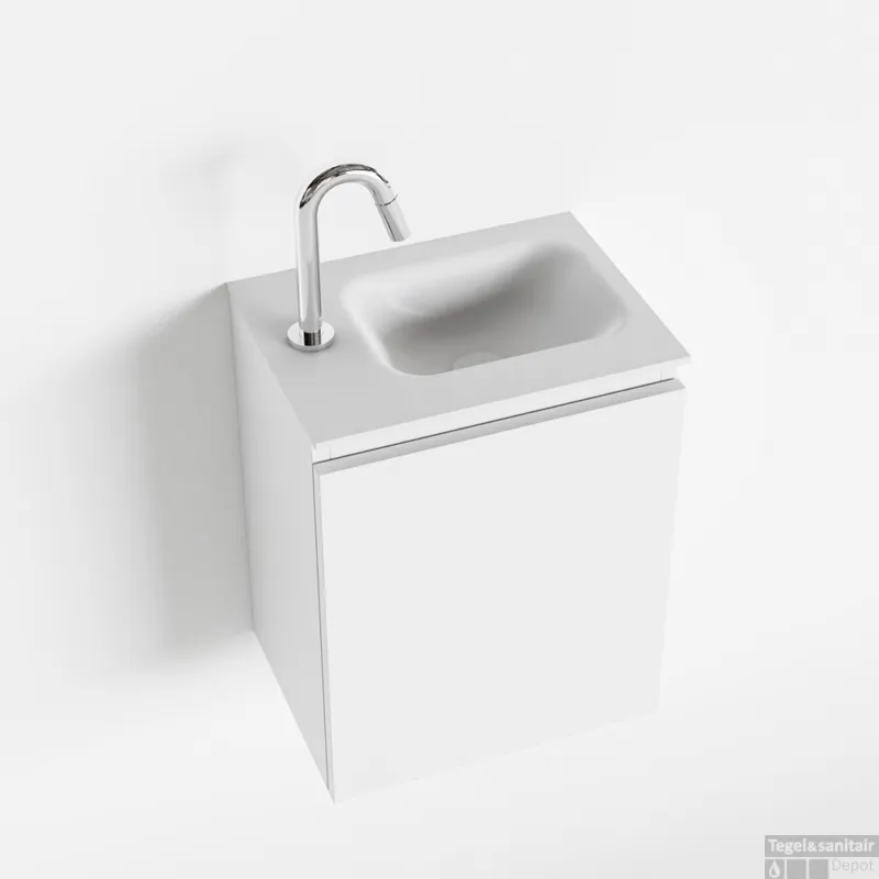 MONDIAZ OLAN 40cm toiletmeubel talc. LEX wastafel talc rechts 1 kraangat Flitsaanbieding