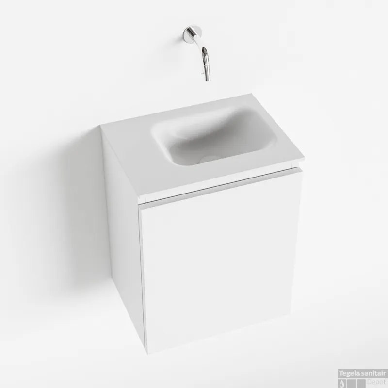 MONDIAZ OLAN 40cm toiletmeubel talc. LEX wastafel talc rechts geen kraangat Must-Have