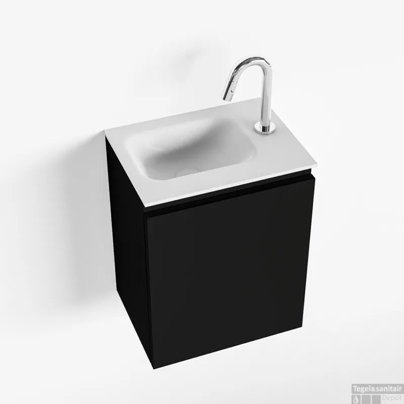 MONDIAZ OLAN 40cm toiletmeubel urban. LEX wastafel talc links 1 kraangat Bestseller