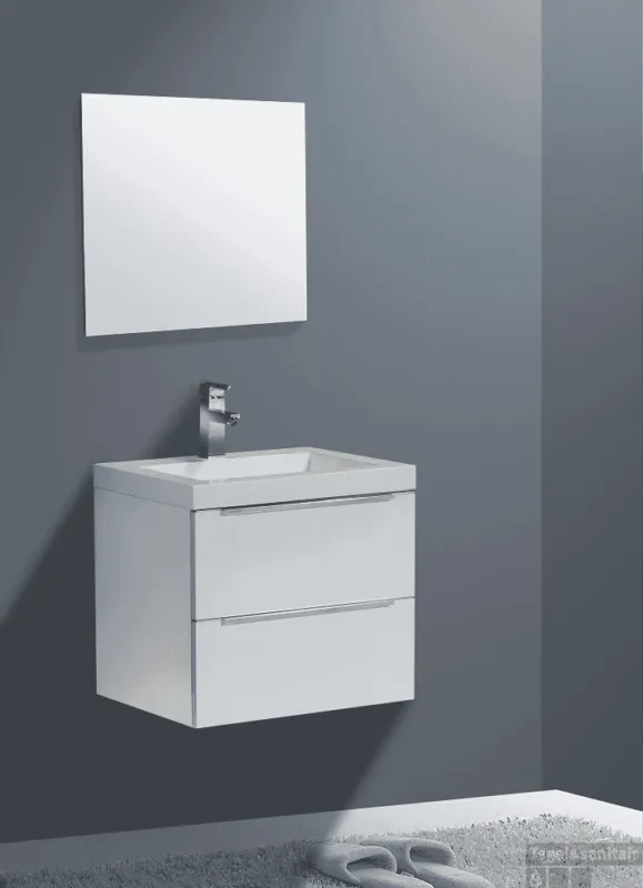 Seizoensaanbieding Badkamermeubelset Sanilux Senza 60x47x50 cm Hoogglans Wit