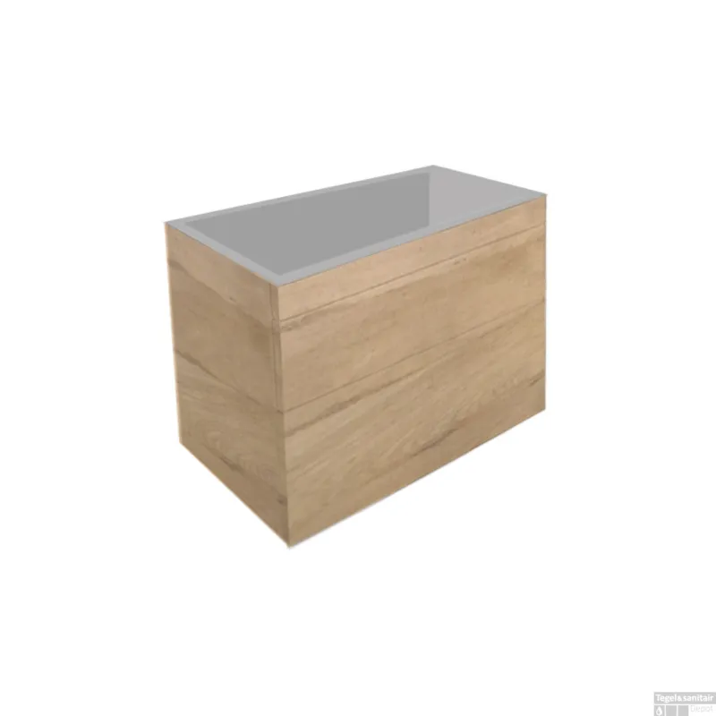 Exclusieve Aanbieding Onderkast Best Design Beauty Greeploos 60 cm Softclose Eiken Incl. Wastafelblad (Keuze uit 4 kleuren)