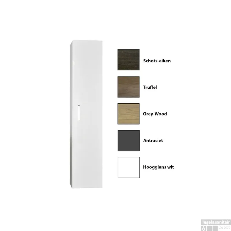 Seizoensaanbieding Kolomkast Sanicare Q1/Q12/Q17 Soft-Close Deur 160x33,5x32 cm Grey-Wood
