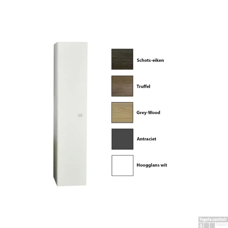 Kolomkast Sanicare Q5 1 Soft-Close Deur 160 cm Grey-Wood Aanbieding