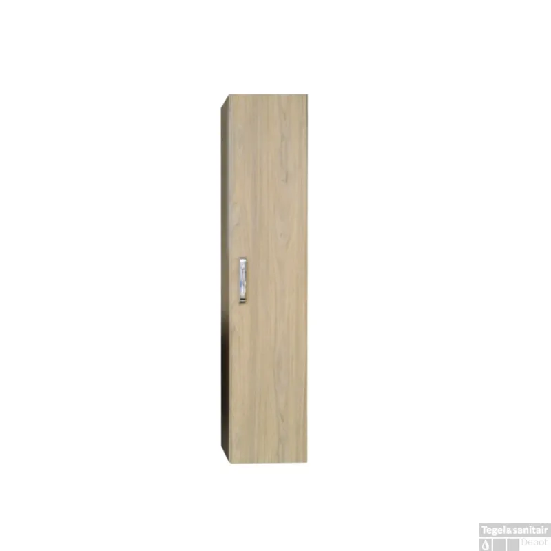 Premium Kolomkast Sanicare 1 Soft-Closing Deur Chromen Greep 160x33,5x32 cm Grey-Wood