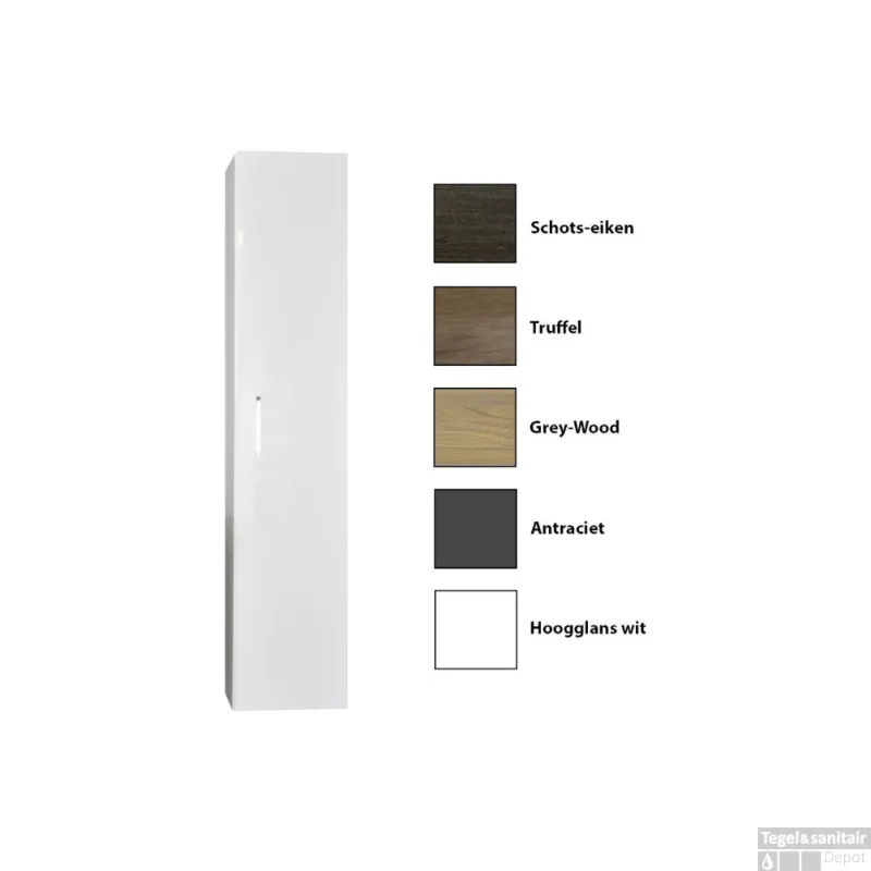 Kolomkast Sanicare Q6/Q14/Q16 1 Soft-Closing Deur 160x33,5x32 cm Grey-Wood Gecertificeerd