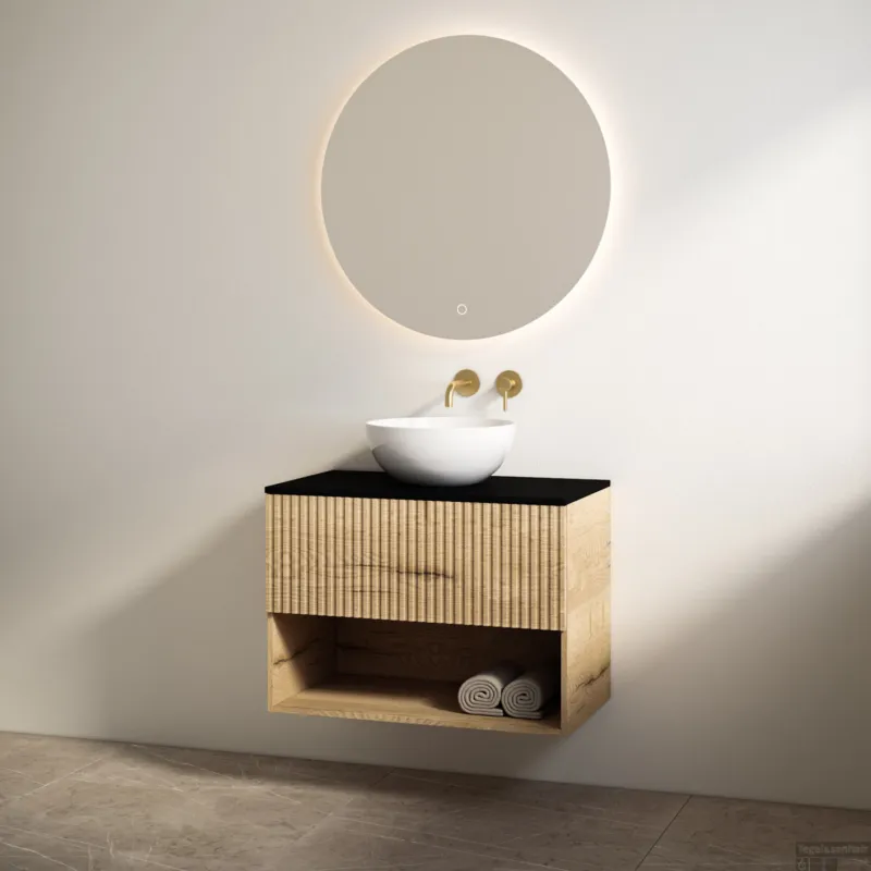 Badmeubelset Best Design Rigatti 78 cm Halifax + Mat Zwart Blad Nu Kopen