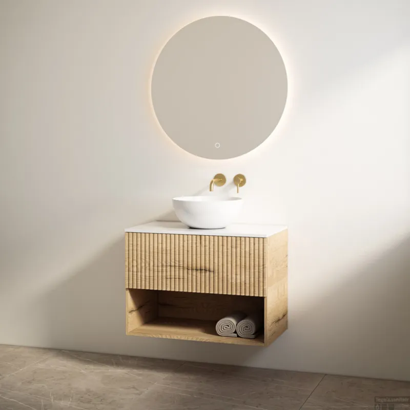 Badmeubelset Best Design Rigatti 78 cm Halifax + Glans Wit Blad Finale Uitverkoop