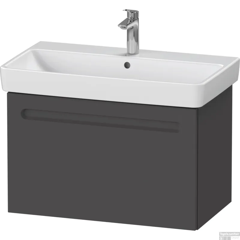 Wastafelkast Duravit No.1 Met 1 Lade 74x42.6x47.8cm Met Geïntegreerde Greep Mat Grafiet Meest Verkocht