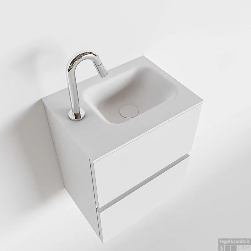 Nieuw MONDIAZ ADA 40cm toiletmeubel talc. LEX wastafel talc links 1 kraangat