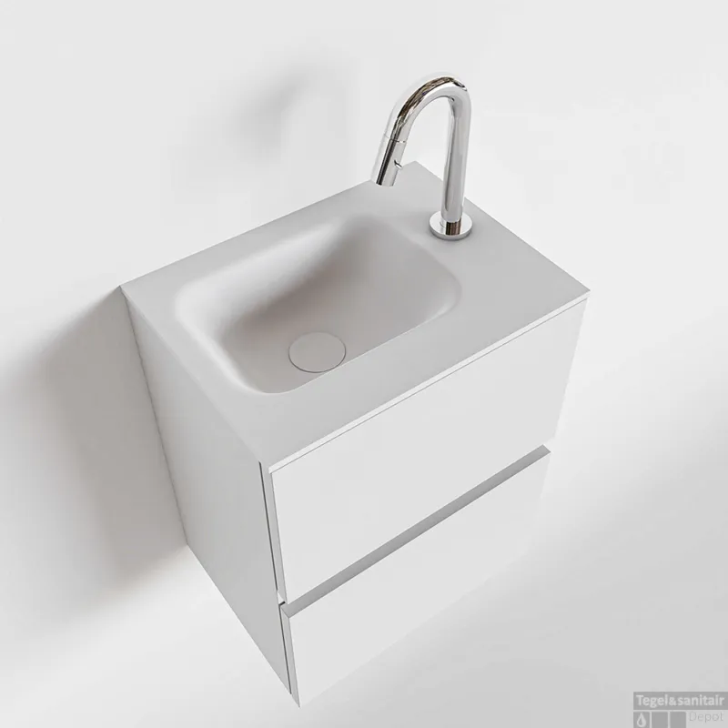 Bestseller MONDIAZ ADA 40cm toiletmeubel talc. LEX wastafel talc rechts 1 kraangat
