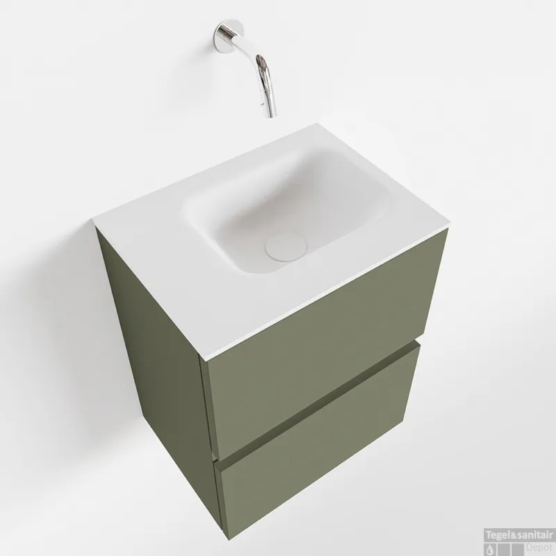 Bestseller MONDIAZ ADA 40cm toiletmeubel army. LEX wastafel talc links zonder kraangat