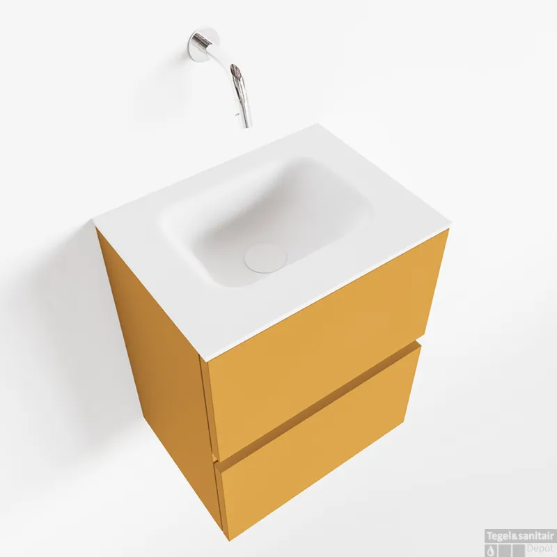 Actieprijs MONDIAZ ADA 40cm toiletmeubel ocher. LEX wastafel talc midden zonder kraangat
