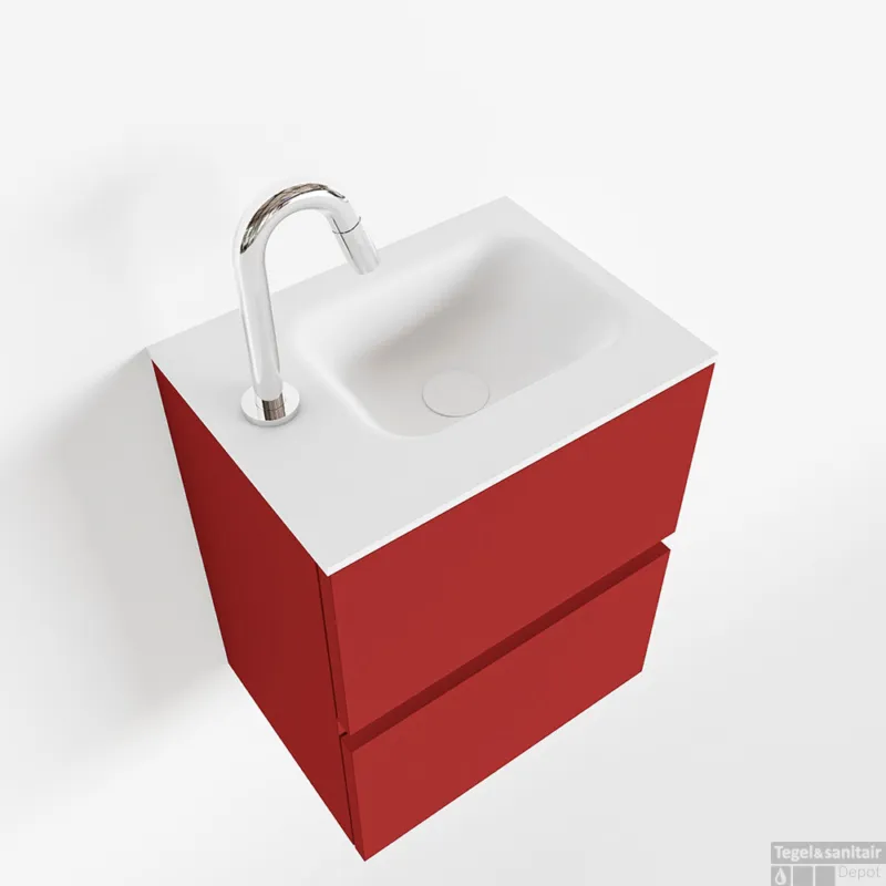 Op = Op MONDIAZ ADA 40cm toiletmeubel fire. LEX wastafel talc links 1 kraangat