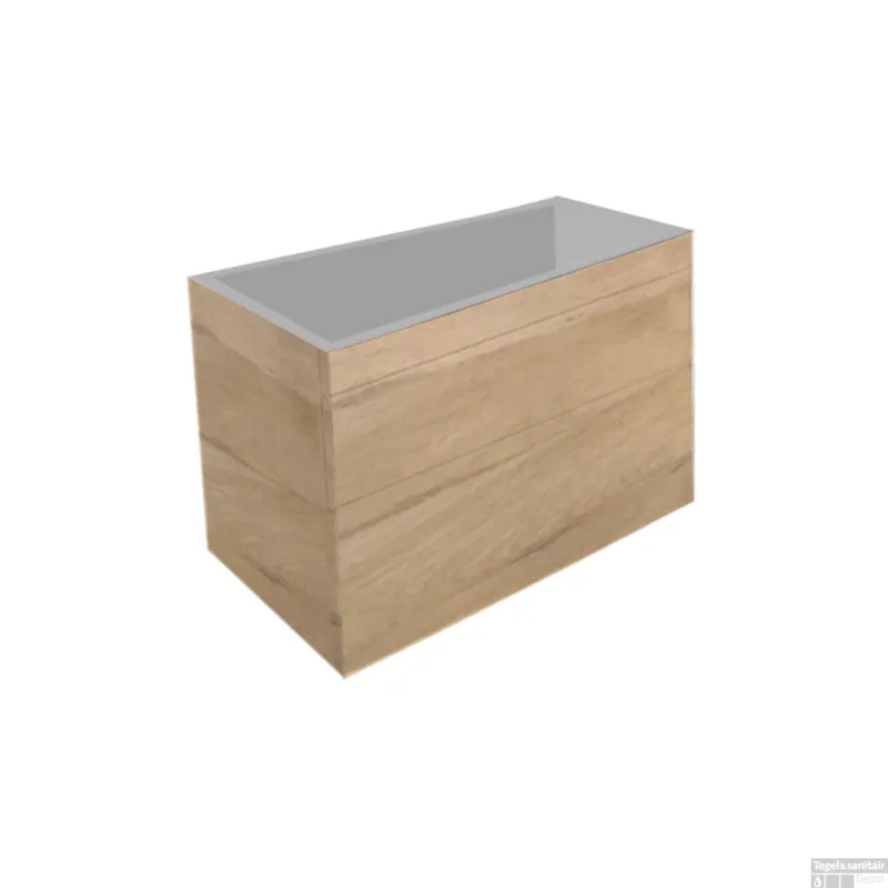 Dagaanbieding Onderkast Best Design Beauty Greeploos 80 cm Softclose Eiken Incl. Wastafelblad (Keuze uit 4 kleuren)